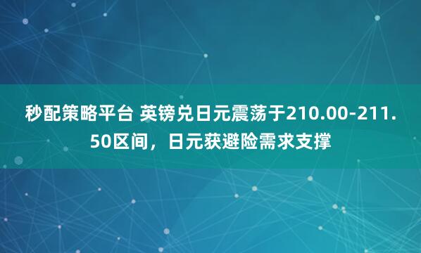 秒配策略平台 英镑兑日元震荡于210.00-211.50区间，日元获避险需求支撑